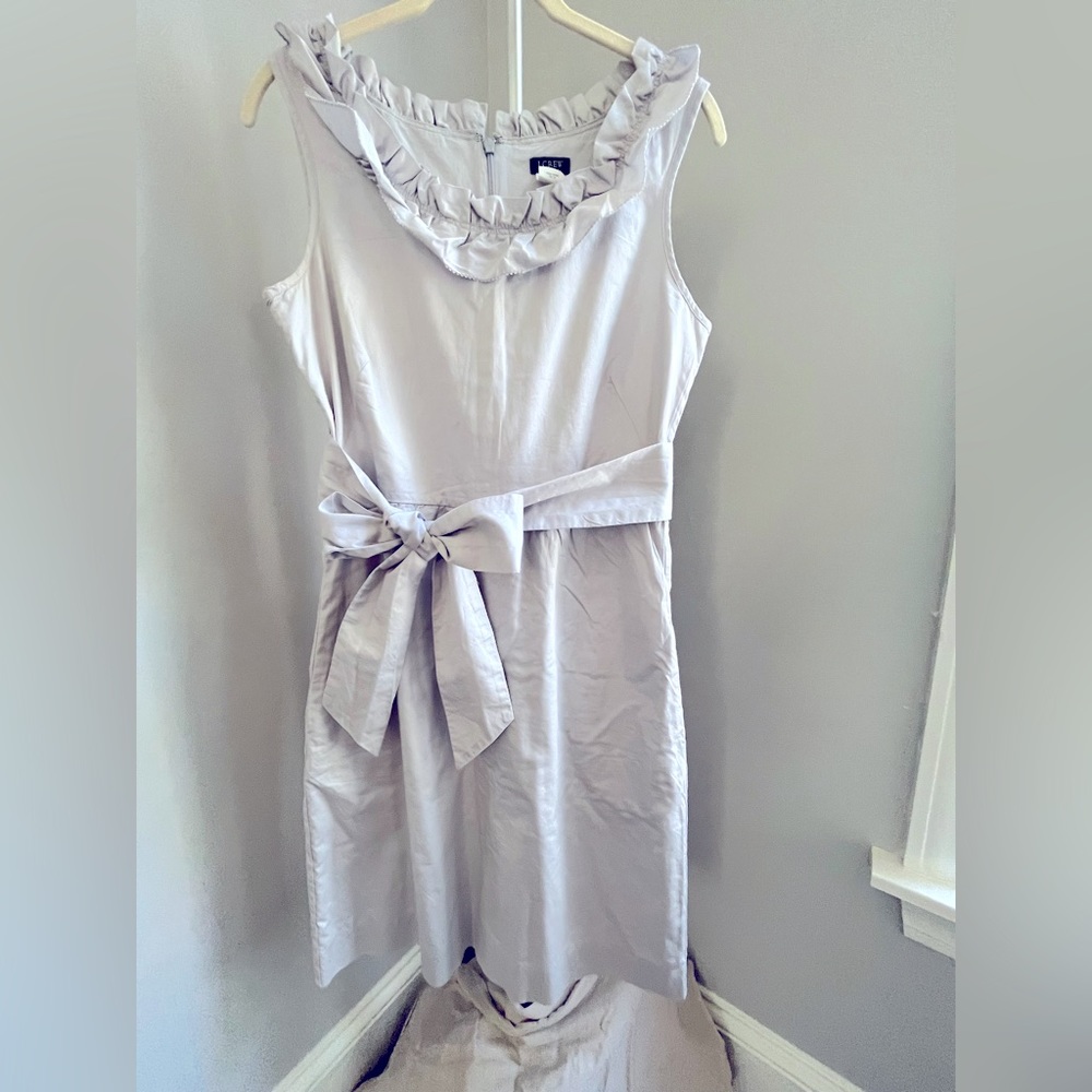Gray Cocktail Dress with Ruffle Detail
